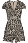 ALICE AND OLIVIA WOMAN GUIPURE LACE PLAYSUIT BLACK,US 2526016082613326