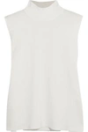 DION LEE WOMAN OPEN-BACK STRETCH-KNIT TURTLENECK TOP IVORY,US 2526016082300380