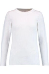 SONIA RYKIEL WOMAN RIBBED COTTON-BLEND jumper WHITE,GB 2526016083282946