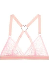 MIMI HOLLIDAY WOMAN BISOU LACE SOFT-CUP TRIANGLE BRA BABY PINK,US 20832158204435196