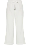 ALICE AND OLIVIA WOMAN CROPPED CREPE WIDE-LEG PANTS WHITE,US 2526016082620086