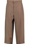 BRUNELLO CUCINELLI WOMAN WOOL-BLEND TWILL CULOTTES BROWN,US 22308642287717601