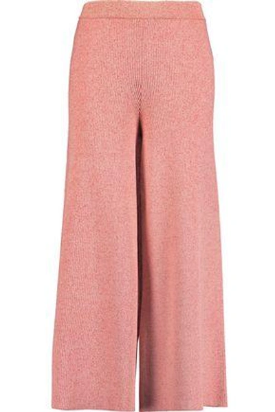 Stella Mccartney Ribbed Stretch-jersey Culottes In Coral