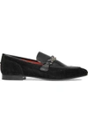 RAG & BONE WOMAN COOPER CHAIN-TRIMMED LEATHER AND SUEDE LOAFERS BLACK,US 1071994537721695