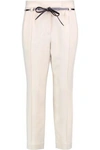 BRUNELLO CUCINELLI WOMAN CROPPED CREPE TAPERED PANTS IVORY,AU 367268775424981