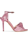 CHARLOTTE OLYMPIA CHARLOTTE OLYMPIA WOMAN BROADWAY METALLIC LEATHER SANDALS BABY PINK,3074457345617166828