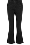 HELMUT LANG WOMAN CROPPED HIGH-RISE FLARED JEANS BLACK,GB 1998551929448645