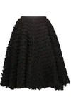 ROCHAS WOMAN CREPE AND APPLIQUÉD ORGANZA SKIRT BLACK,US 110842751663615