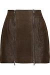 MELISSA ODABASH WOMAN DORIAN FAUX SUEDE MINI SKIRT BROWN,GB 367268775423846