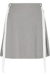 ADEAM WOMAN PLEATED STRETCH-CREPE MINI SKIRT grey,US 1071994536900540