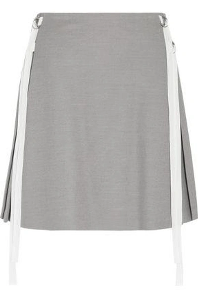 Adeam Woman Pleated Stretch-crepe Mini Skirt Grey