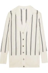 LANVIN LANVIN WOMAN STRIPED KNITTED CARDIGAN IVORY,3074457345617299889