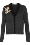 Diane Von Furstenberg Woman Temira Embellished Wool And Cashmere-blend Cardigan Charcoal In Charcoal