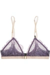 LOVE STORIES WOMAN HAZEL STRETCH-LACE AND STRETCH-JERSEY SOFT-CUP TRIANGLE BRA LAVENDER,US 2526016083217666