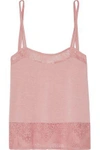 SKIN WOMAN LACE-TRIMMED STRETCH-JERSEY CAMISOLE ANTIQUE ROSE,US 1071994536073445