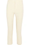 ISABEL MARANT WOMAN LINDY CROPPED STRETCH LINEN-BLEND SKINNY PANTS ECRU,US 1071994536679274