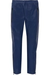 ISABEL MARANT ISABEL MARANT WOMAN COLIN LEATHER STRAIGHT-LEG PANTS BLUE,3074457345617183082