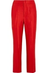 ISABEL MARANT WOMAN SATIN-CREPE STAIGHT-LEG PANTS RED,US 2526016083672236