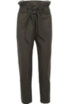 VIVIENNE WESTWOOD ANGLOMANIA WOMAN KUNG FU TAPERED WOOL PANTS GREEN,US 110842752087595