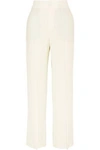 LANVIN WOMAN STRETCH-CREPE WIDE-LEG PANTS IVORY,GB 1998551929407536