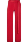 JUAN CARLOS OBANDO WOMAN LILLIAN SILK-CREPE WIDE-LEG PANTS CRIMSON,US 1071994536739625