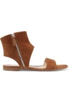 GIANVITO ROSSI WOMAN SUEDE SANDALS BROWN,US 1071994539415692
