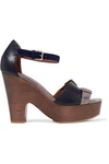 Malone Souliers Woman Color-block Leather And Suede Platform Sandals Black In Black