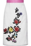 HOUSE OF HOLLAND WOMAN HEART BREAKERS EMBROIDERED SILK-ORGANZA SKIRT WHITE,US 1914431940466104