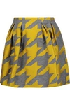 ALICE AND OLIVIA WOMAN CONNOR HOUNDSTOOTH WOOL-BLEND JACQUARD MINI SKIRT ANTHRACITE,US 2526016082294056