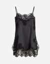 DOLCE & GABBANA TOP IN SATIN WITH LACE DETAIL,O7A32TFURAGN0000
