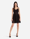 DOLCE & GABBANA SILK LINGERIE DRESS WITH LACE DETAIL,O6A22TFU1ARN0000