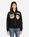 DOLCE & GABBANA JACQUARD BOMBER JACKET WITH PATCHES OF THE DESIGNERS,F9A22ZFJM1QN0000