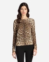 DOLCE & GABBANA ROUND NECK CARDIGAN IN LEOPARD PRINT WOOL,FRC01KF86B8HK13M