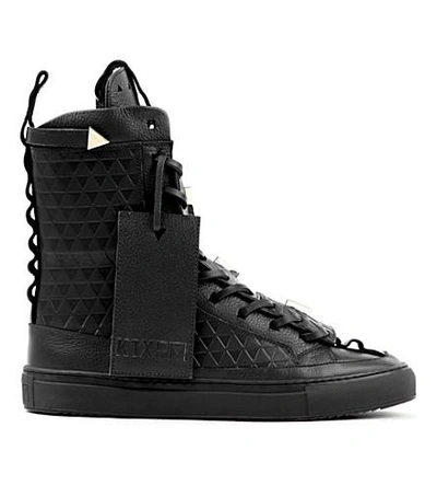 K1x X Patrick Mohr Limited Edition Leather Trainer Boots In Black