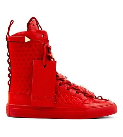 K1x X Patrick Mohr Limited Edition Leather Sneaker Boots In Red