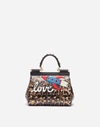 DOLCE & GABBANA SMALL LEATHER SICILY BAG WITH PATCH,BB6003AH199HA93M