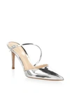 GIANVITO ROSSI Asymmetric Metallic Leather Mules