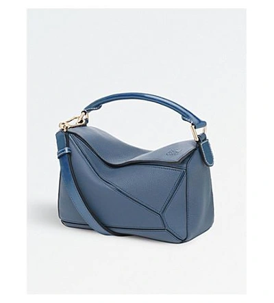 Loewe Puzzle Small Multi-function Leather Bag In Indigo