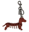 Coach Sausage Dog Leather Bag Charm In Bk/metallic Brick