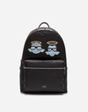 DOLCE & GABBANA NYLON VULCANO BACKPACK WITH PATCHES OF THE DESIGNERS,BM1419AM6138B956