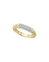 LAGOS 3MM 18K GOLD CAVIAR STACK RING WITH WHITE DIAMONDS,PROD206320023