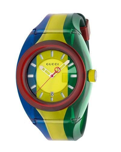 Gucci Sync Rubber Strap Watch, 46mm In Multi