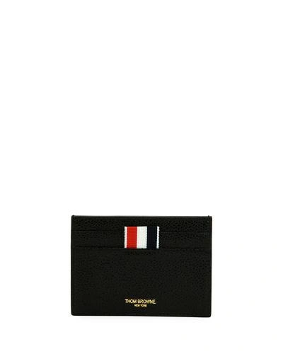Thom Browne Single Card Holder With Vertical Stripes