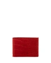 Neiman Marcus Alligator Bi-fold Wallet In Red