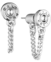 Dkny Silver-tone Attached Chain Front-back Earrings, Created For Macy's In Gold