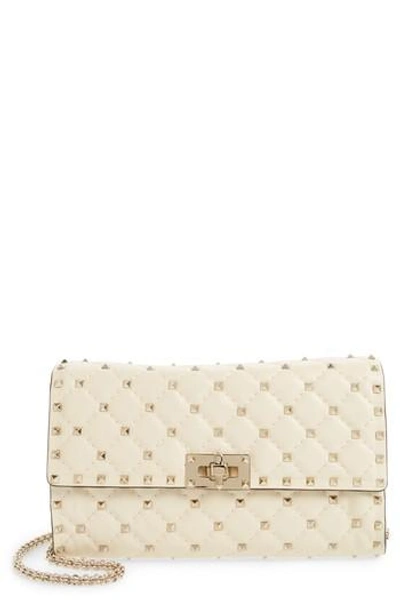 Valentino Garavani Rockstud Matelasse Quilted Leather Shoulder Bag - Ivory