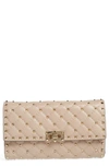 Valentino Garavani Rockstud Matelassé Quilted Leather Crossbody Bag In Poudre