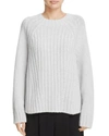 Vince Ribbed Wool & Cashmere Sweater In Light Heather Grey