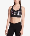 CALVIN KLEIN PERFORMANCE EXPLOSION PRINTED MEDIUM-SUPPORT RACERBACK SPORTS BRA