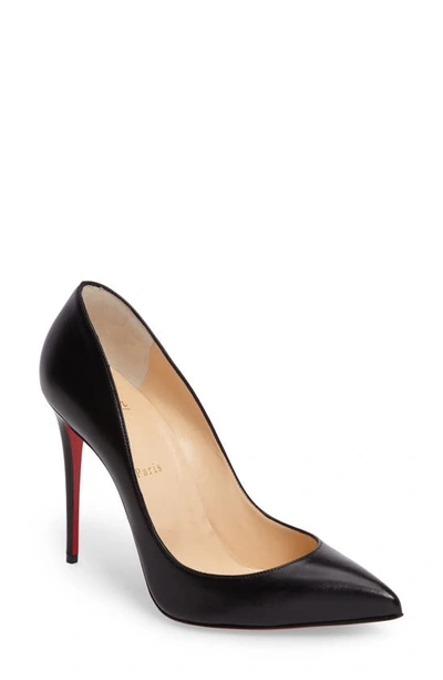 Christian Louboutin Apostrophe Leather 100mm Red Sole Pumps, Black
